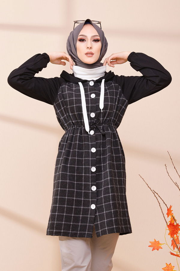 Düz Orta Kadın Siyah 3397 TUNIK - 3397 SİYAH