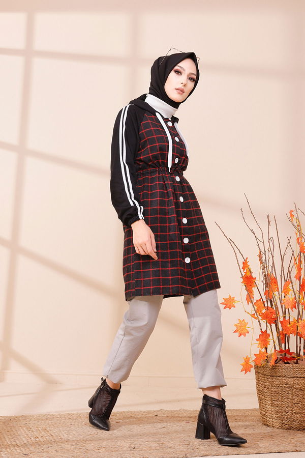 Düz Orta Kadın Kırmızı 3397 TUNIK - 3397