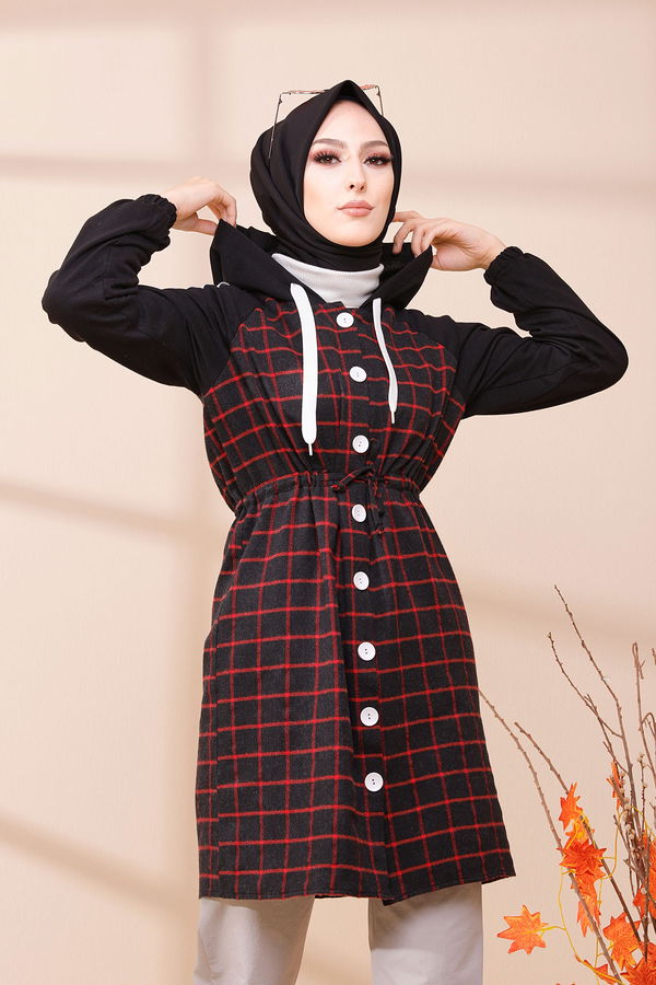 Düz Orta Kadın Kırmızı 3397 TUNIK - 3397