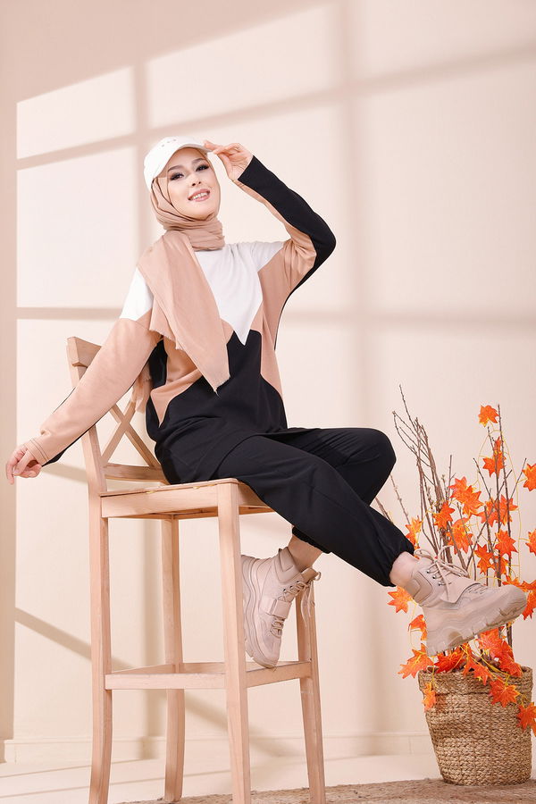 Düz Orta Kadın Vizon TUNIK - 3425 VİZON