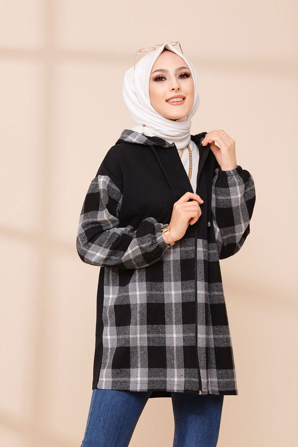 Düz Orta Kadın Gri TUNIK - 3415