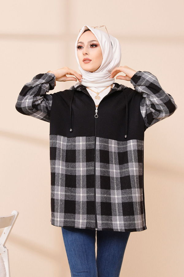 Düz Orta Kadın Gri TUNIK - 3415