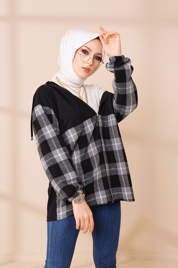 Düz Orta Kadın Gri TUNIK - 3415