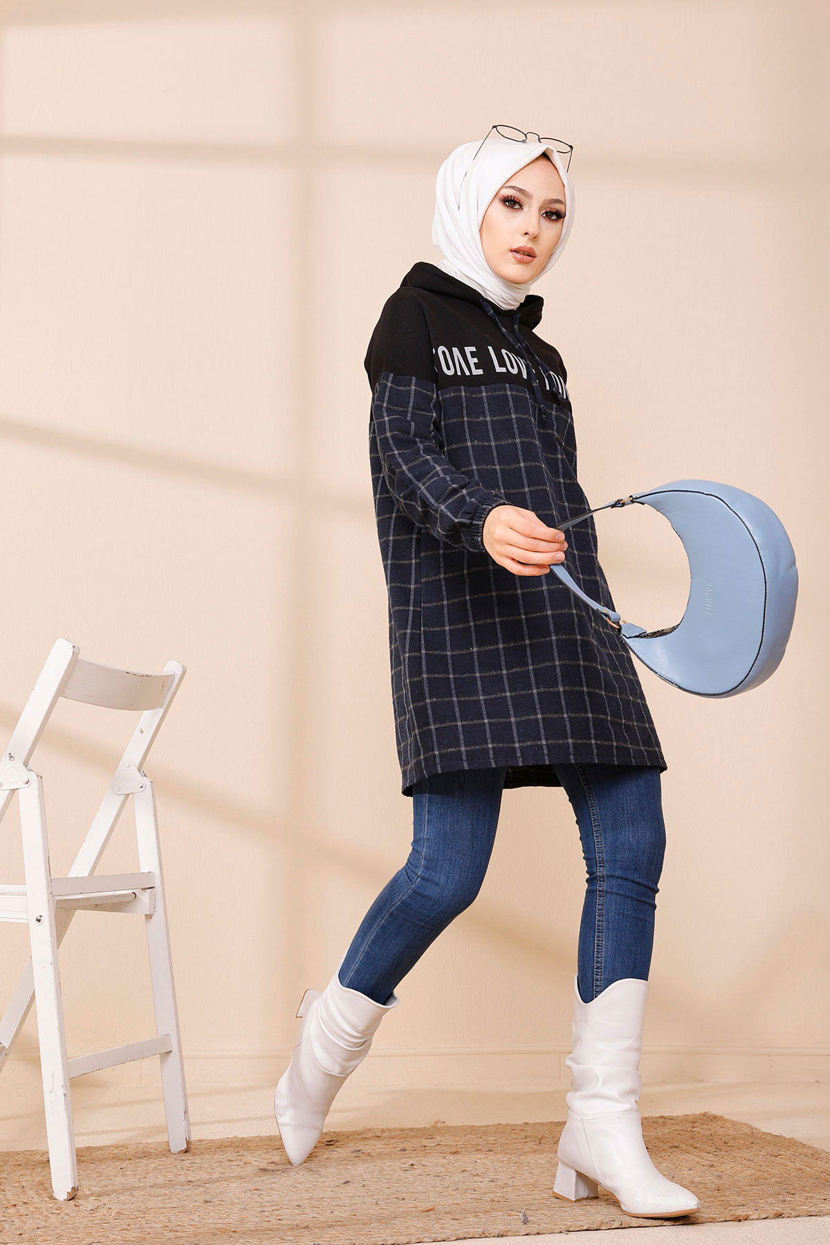 Düz Orta Kadın Lacivert 3402 TUNIK - 3402 LACİVERT