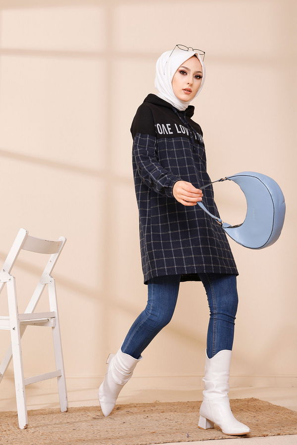Düz Orta Kadın Lacivert 3402 TUNIK - 3402 LACİVERT