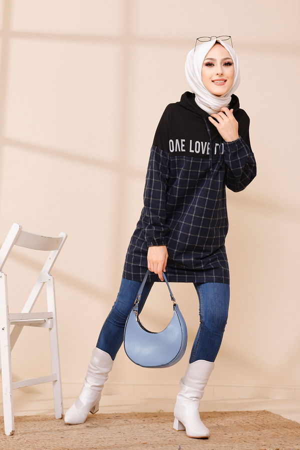Düz Orta Kadın Lacivert 3402 TUNIK - 3402 LACİVERT