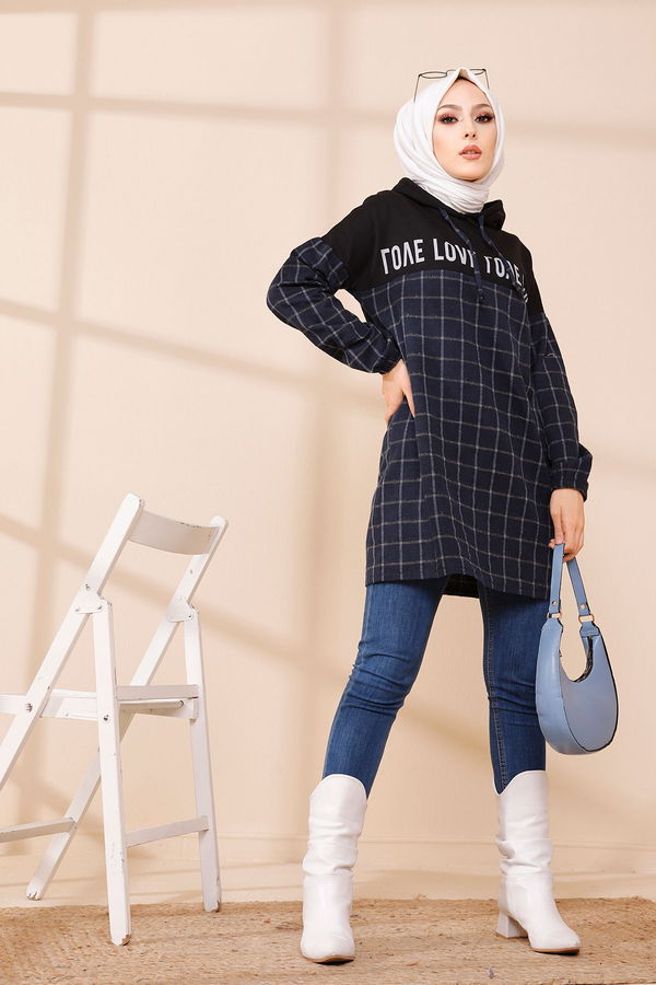 Düz Orta Kadın Lacivert 3402 TUNIK - 3402 LACİVERT