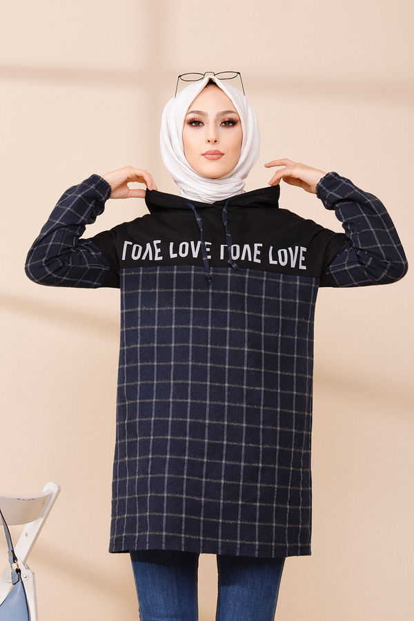 Düz Orta Kadın Lacivert 3402 TUNIK - 3402 LACİVERT