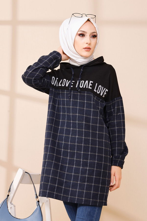 Düz Orta Kadın Lacivert 3402 TUNIK - 3402 LACİVERT