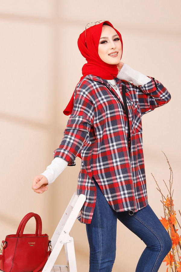 Düz Orta Kadın Lacivert TUNIK - 3458