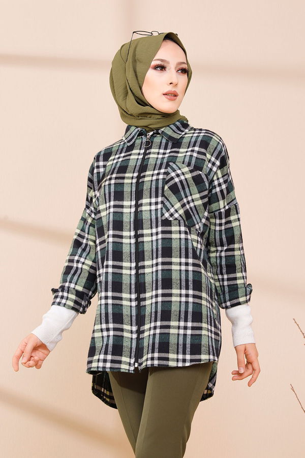Düz Orta Kadın Lacivert TUNIK - 3458