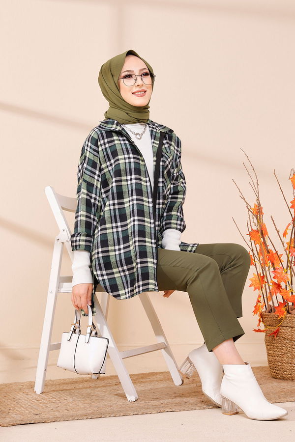 Düz Orta Kadın Lacivert TUNIK - 3458