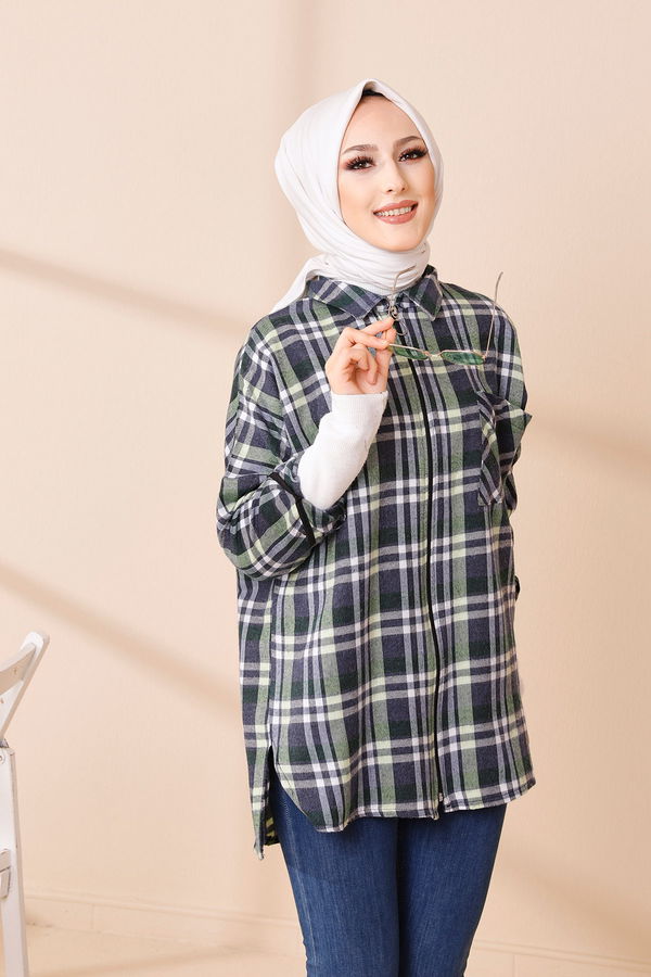 Düz Orta Kadın Lacivert TUNIK - 3458