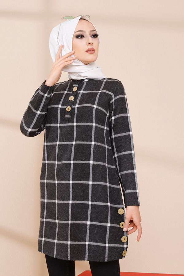 Düz Orta Kadın Ekru TUNIK - 3306