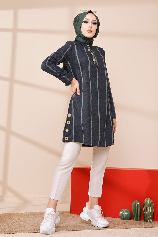 Düz Orta Kadın Yeşil TUNIK - 3306 YEŞİL