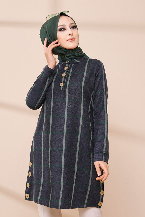 Düz Orta Kadın Yeşil TUNIK - 3306 YEŞİL