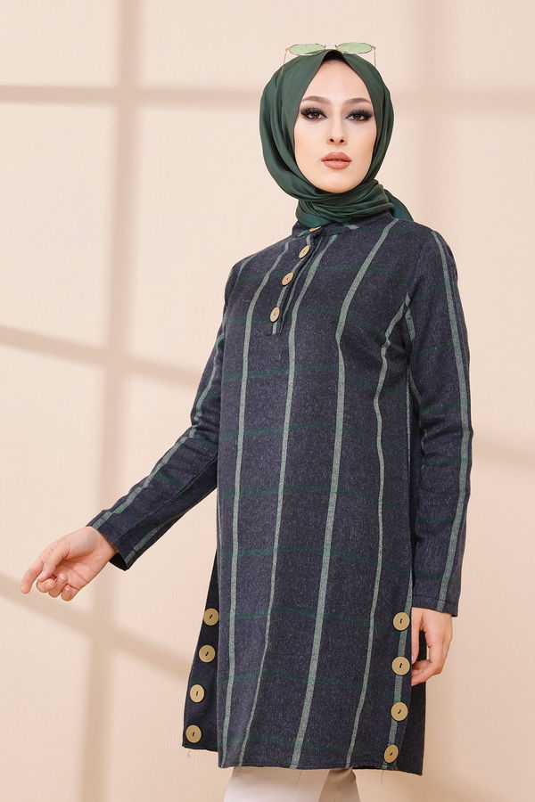 Düz Orta Kadın Yeşil TUNIK - 3306 YEŞİL