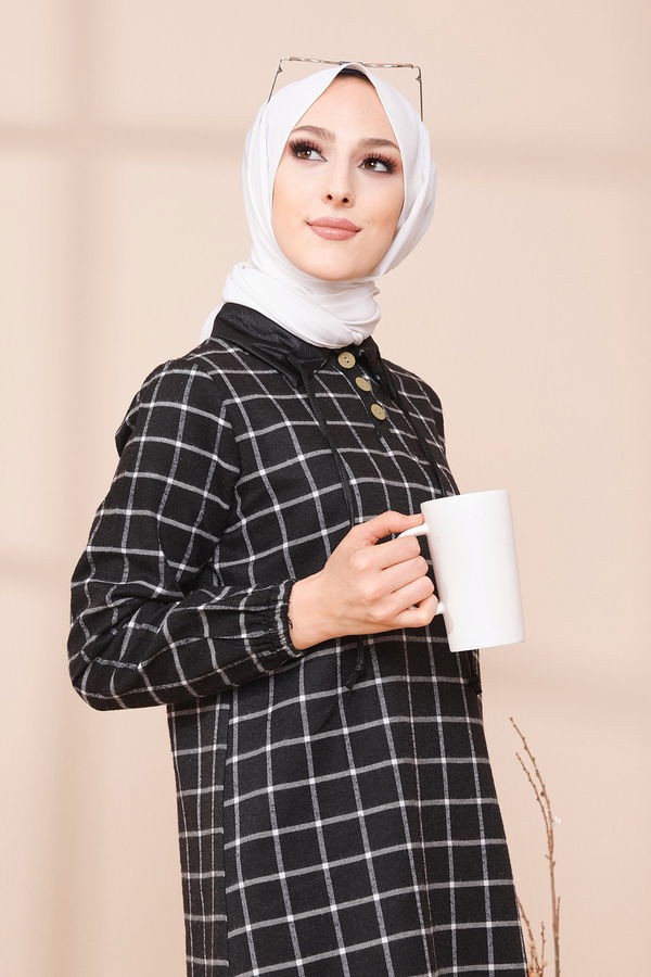Düz Gömlek Yaka Kadın Ekru 3310 TUNIK - Yeşil - 46 - 3310 EKRU