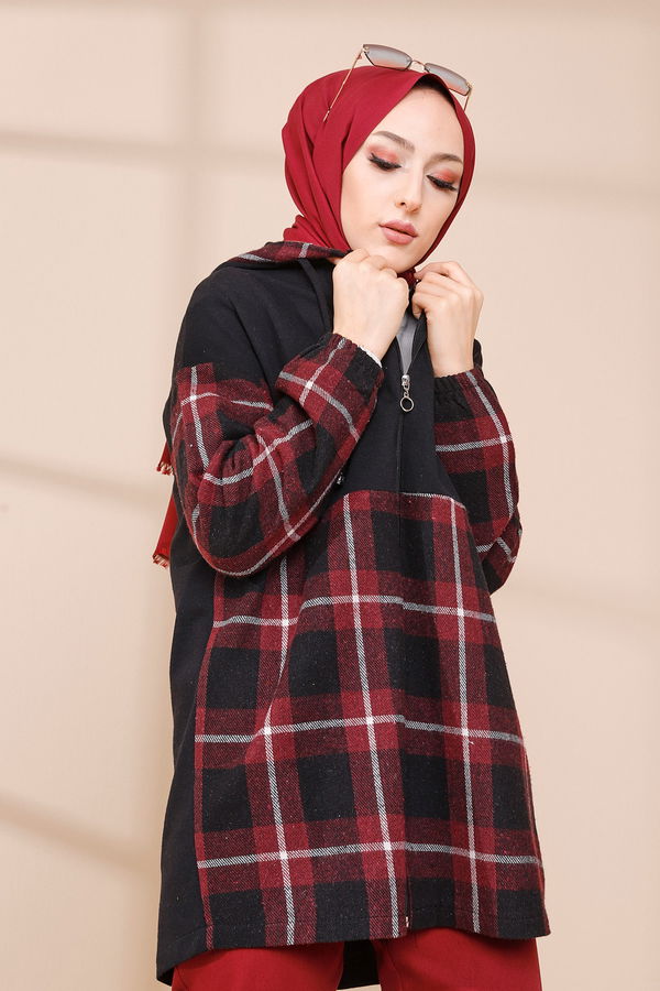 Düz Orta Kadın Bordo TUNIK - 3415 BORDO
