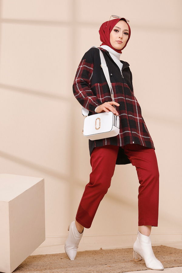 Düz Orta Kadın Bordo TUNIK - 3415 BORDO