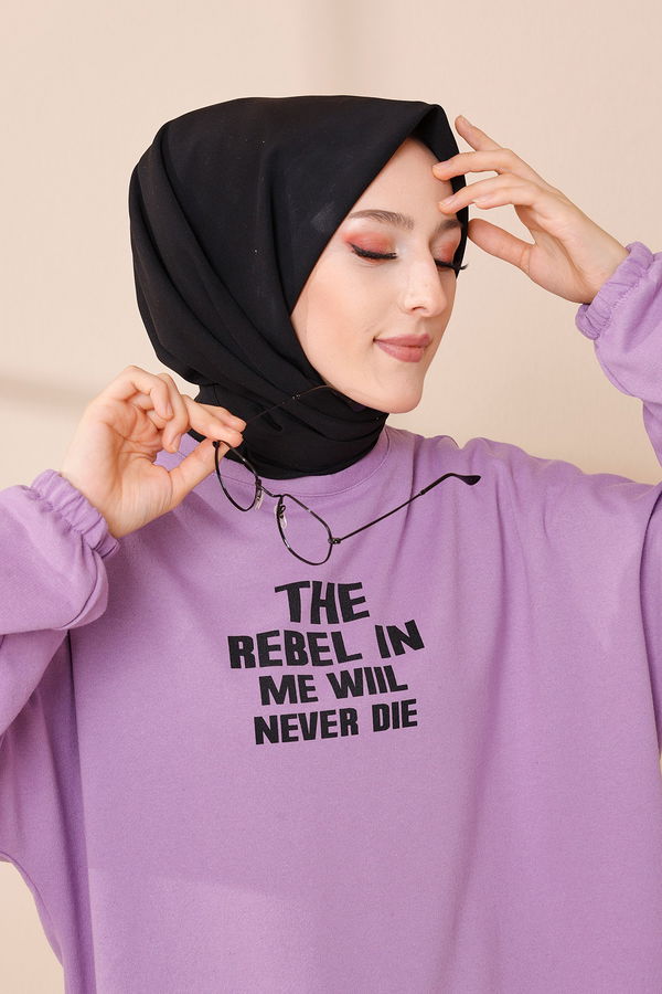 Düz Orta Kadın Lila TUNIK - 3358 LİLA