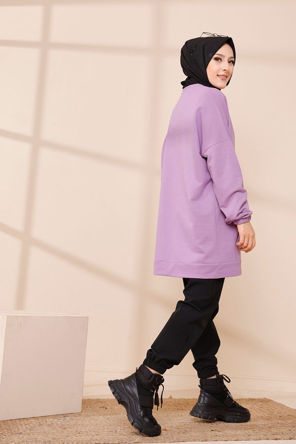 Düz Orta Kadın Lila TUNIK - 3358 LİLA