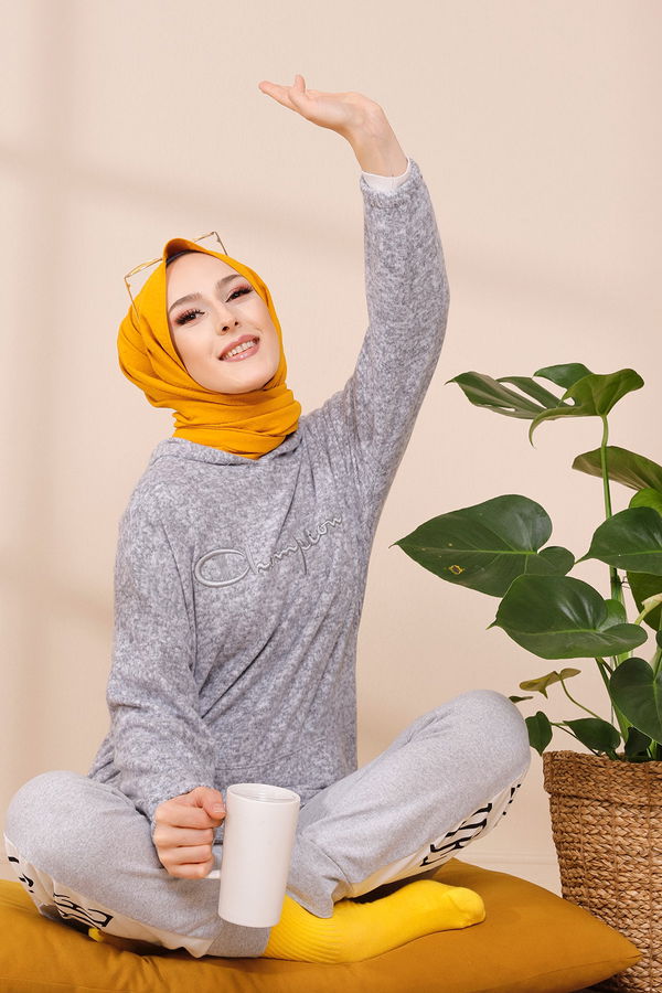 Düz Orta Kadın Gri TUNIK - 3465 GRİ