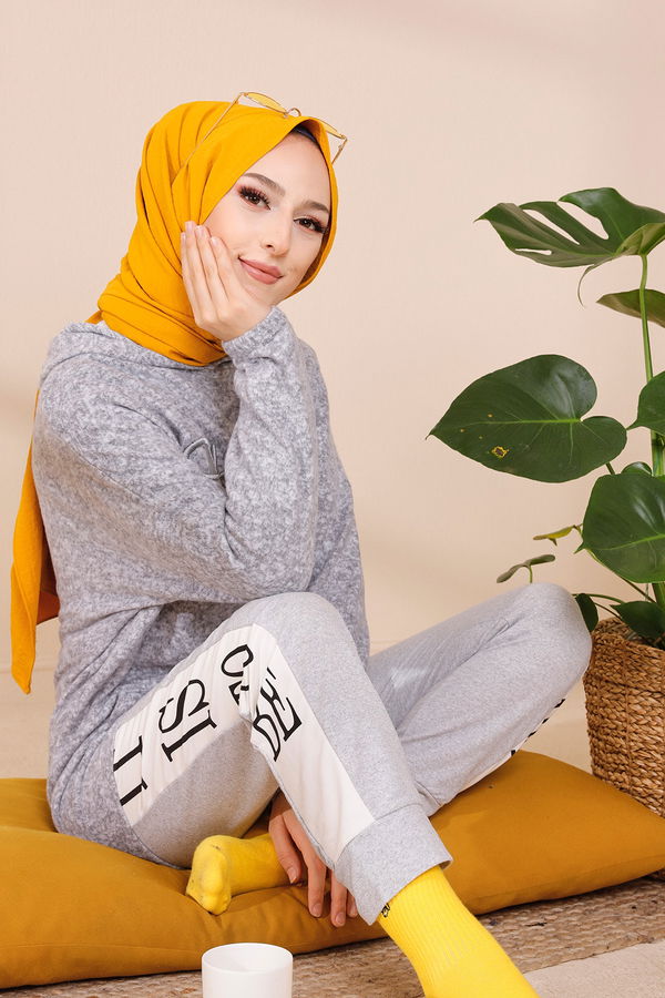 Düz Orta Kadın Gri TUNIK - 3465 GRİ