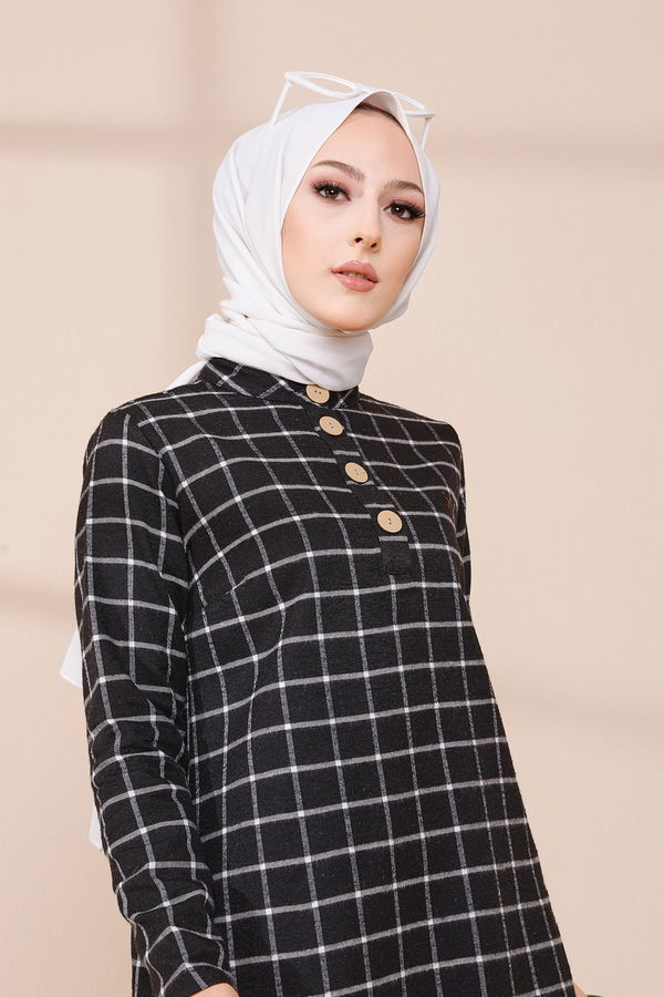 Düz Orta Kadın Siyah TUNIK - 3306 SİYAH