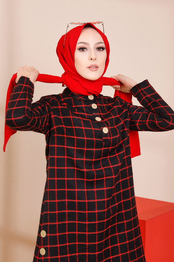 Düz Orta Kadın Siyah TUNIK - 3306 SİYAH