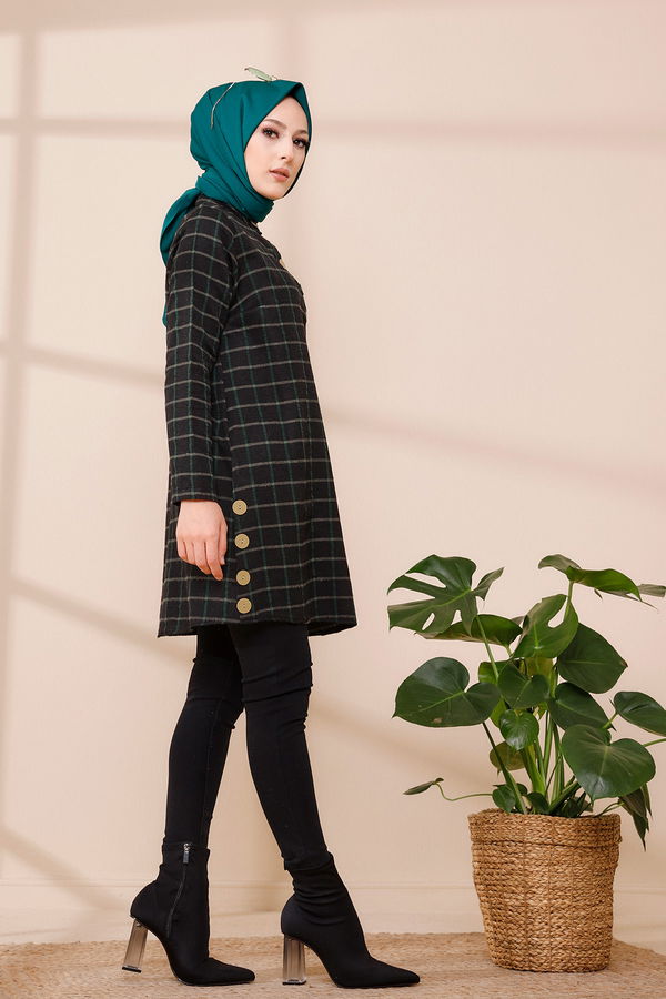 Düz Orta Kadın Yeşil TUNIK - 3306