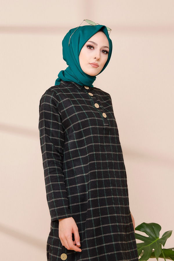 Düz Orta Kadın Yeşil TUNIK - 3306
