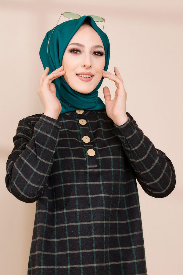 Düz Orta Kadın Yeşil TUNIK - 3306