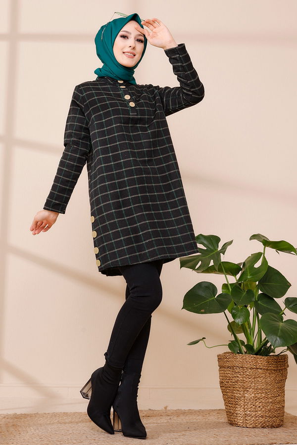 Düz Orta Kadın Yeşil TUNIK - 3306