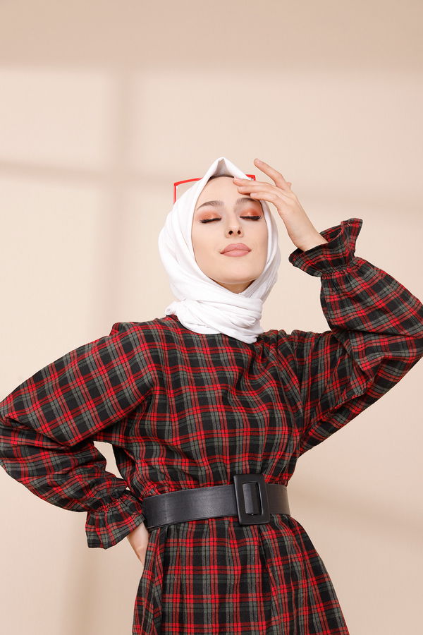 Düz Bisiklet Yaka Kadın Haki YARASA KOL TUNIK - 3299 HAKİ