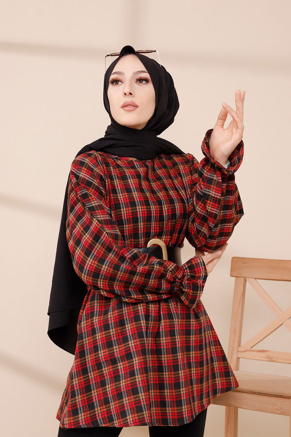 Düz Bisiklet Yaka Kadın Sarı YARASA KOL TUNIK - 3299 Sarı