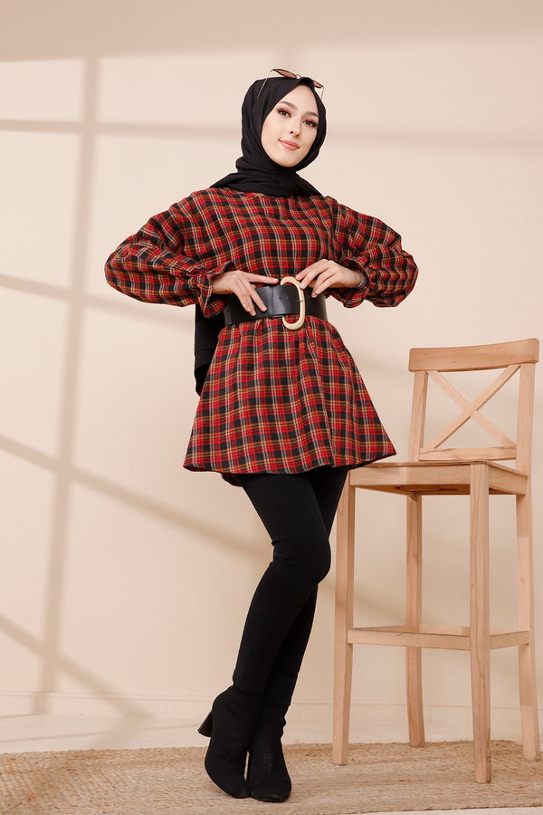 Düz Bisiklet Yaka Kadın Sarı YARASA KOL TUNIK - 3299 Sarı