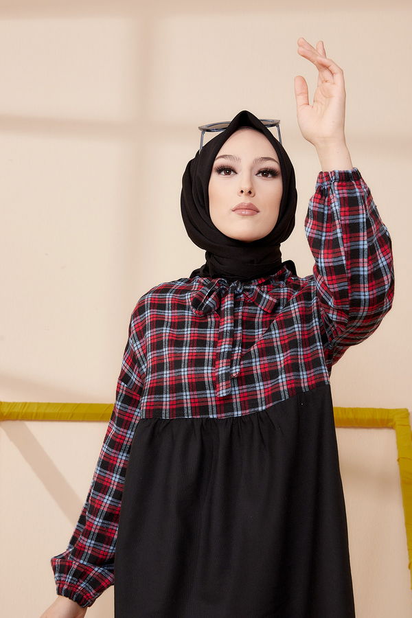 Düz Orta Kadın Mavi TUNIK - 3464 MAVİ