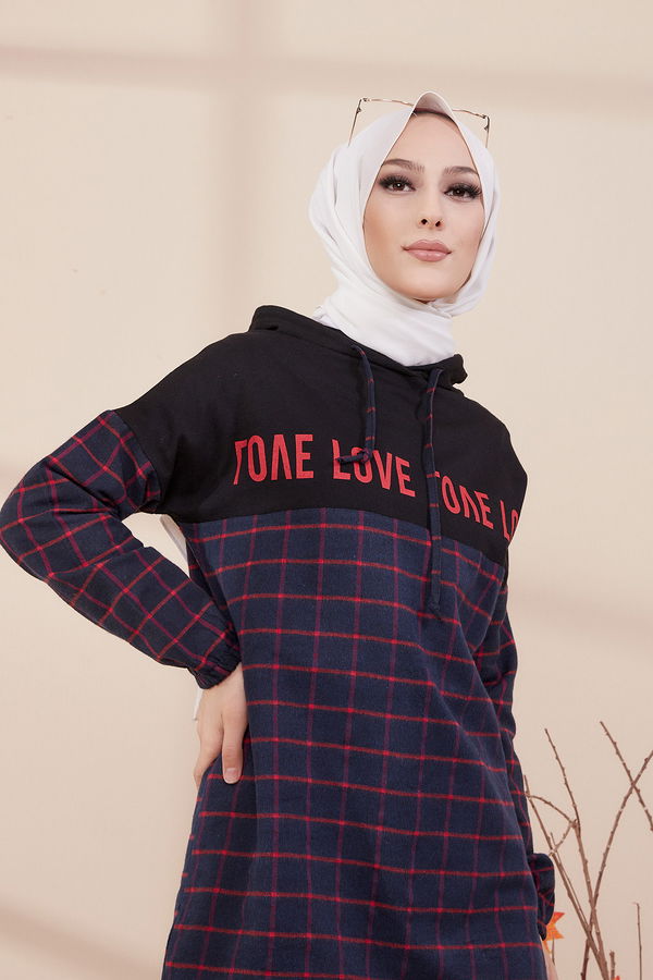 Düz Orta Kadın Lacivert 3402 TUNIK - 3402