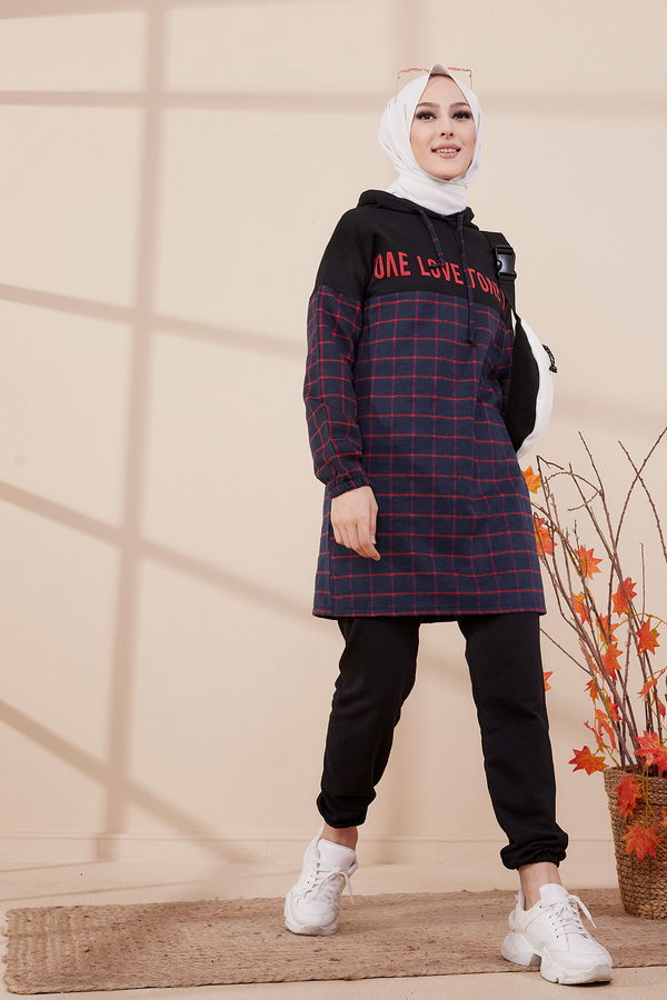 Düz Orta Kadın Lacivert 3402 TUNIK - 3402