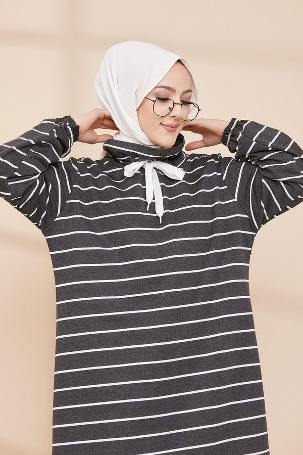 Düz Orta Kadın Antrasit TUNIK - 3485 ANTRASİT