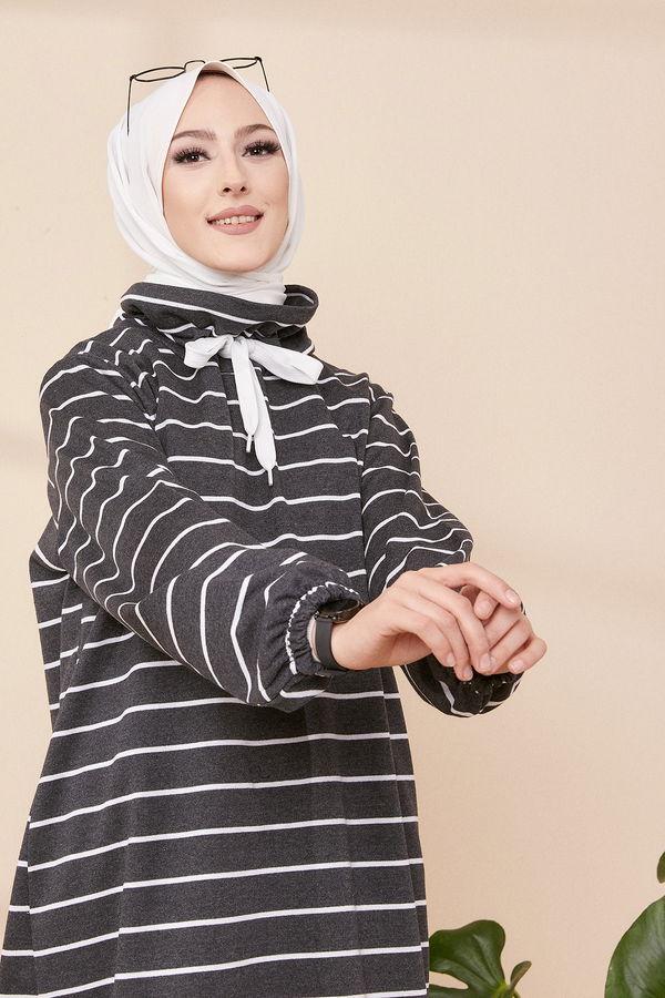 Düz Orta Kadın Antrasit TUNIK - 3485 ANTRASİT