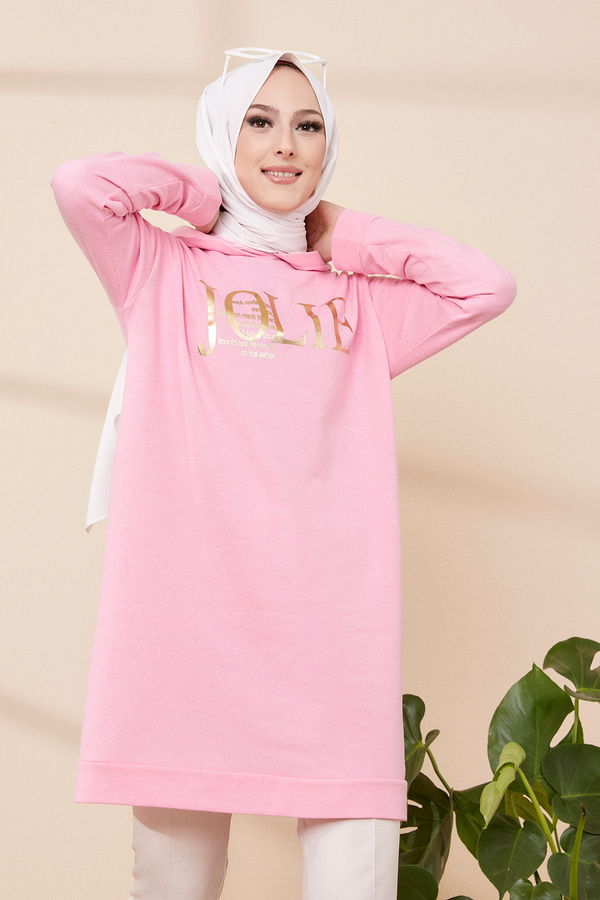 Düz Orta Kadın Pembe TUNIK - 3424