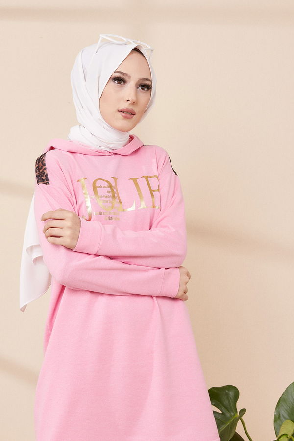 Düz Orta Kadın Pembe TUNIK - 3424