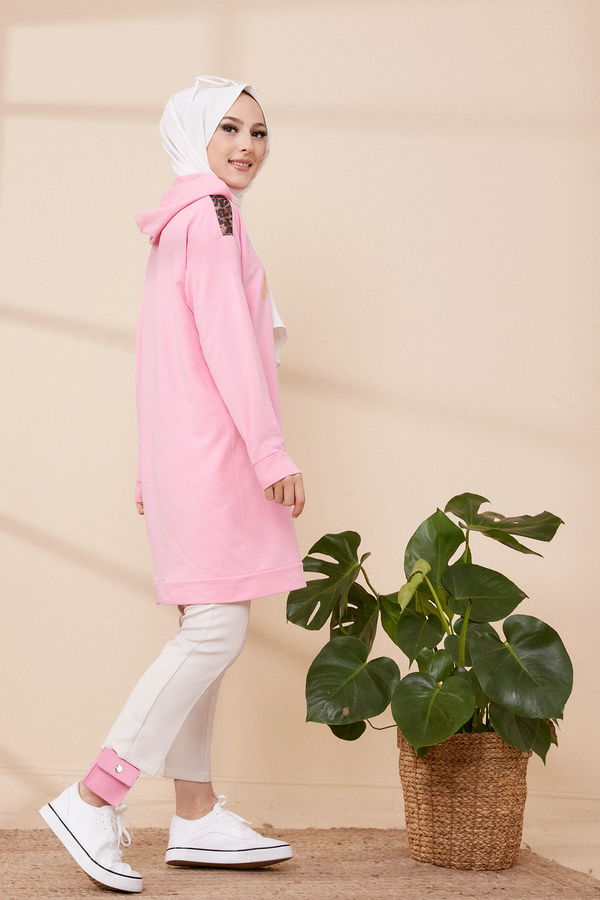 Düz Orta Kadın Pembe TUNIK - 3424