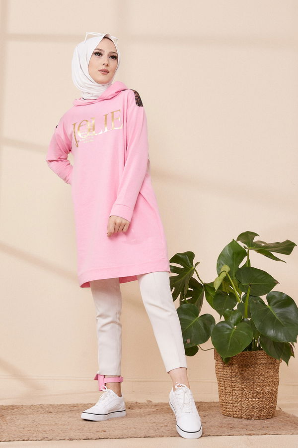 Düz Orta Kadın Pembe TUNIK - 3424