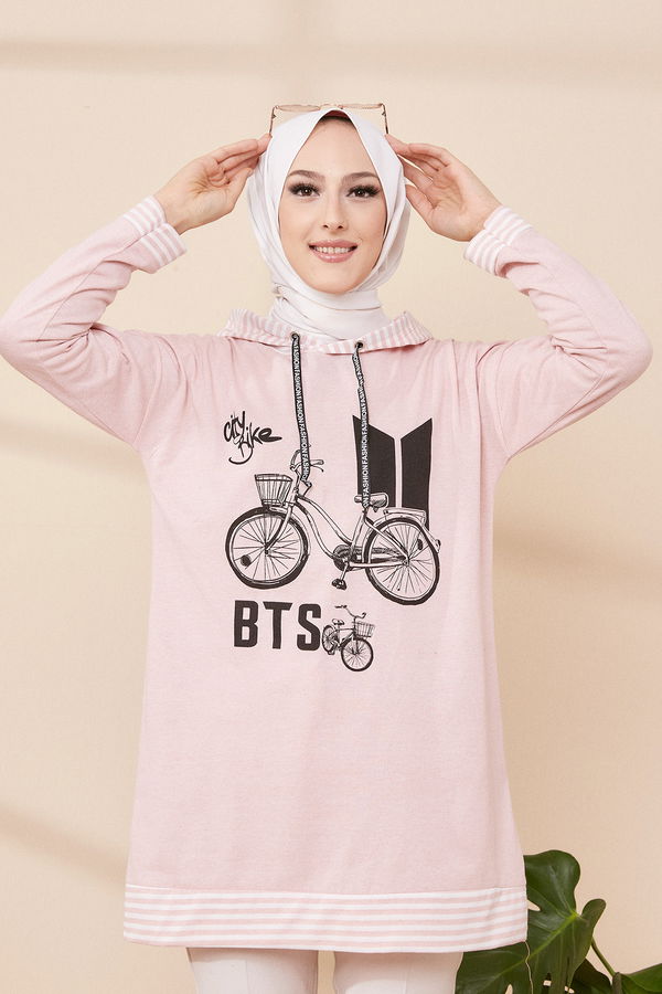Düz Orta Kadın Pembe SWEAT - 8707