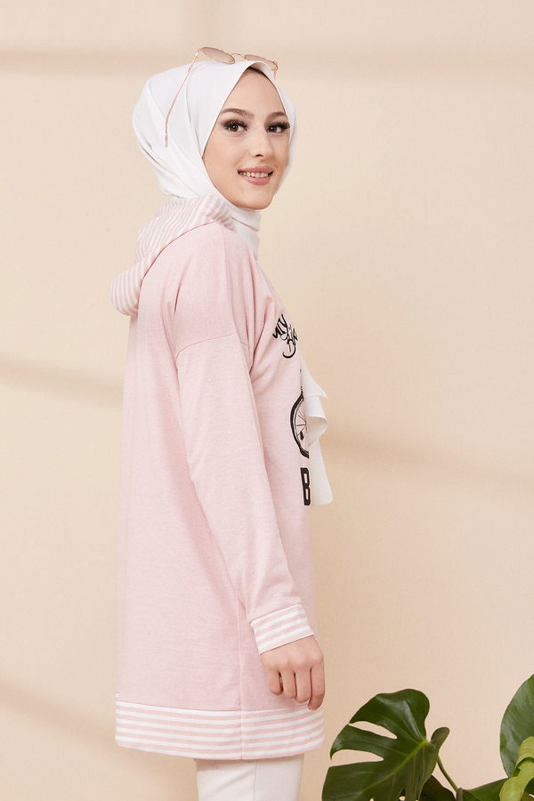 Düz Orta Kadın Pembe SWEAT - 8707