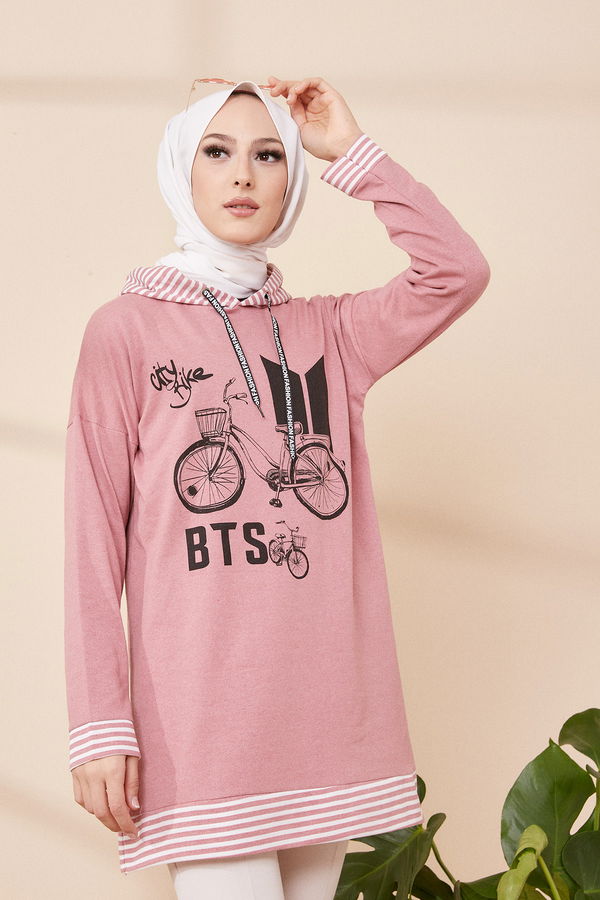 Düz Orta Kadın Pembe SWEAT - 8707 PEMBE
