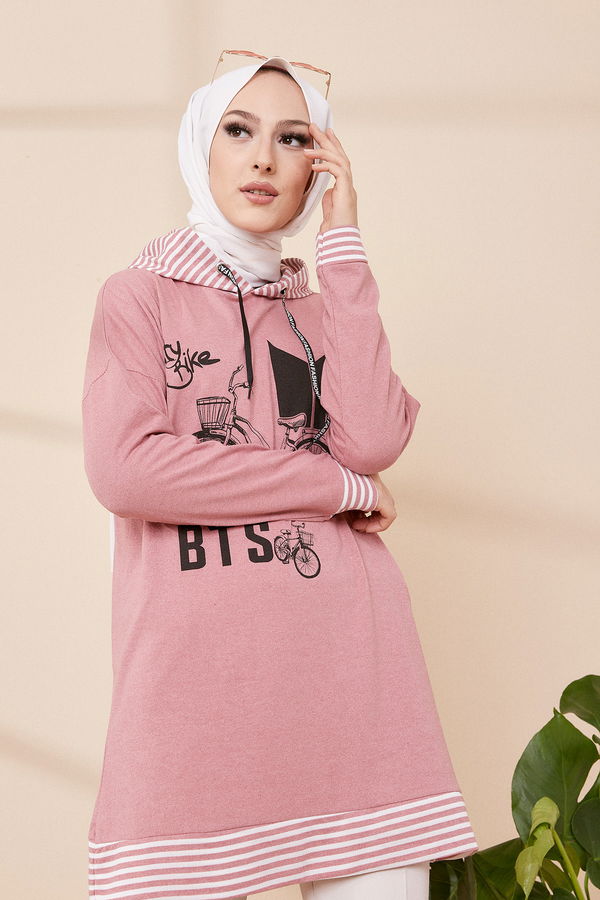 Düz Orta Kadın Pembe SWEAT - 8707 PEMBE